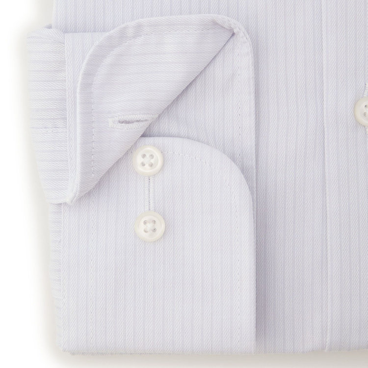 ブラックライン 【発送在庫あり】【BLACK LINE】【形態安定】ワイドカラーワイシャツ/アイスグレー×ドビーストライプ グレー中間