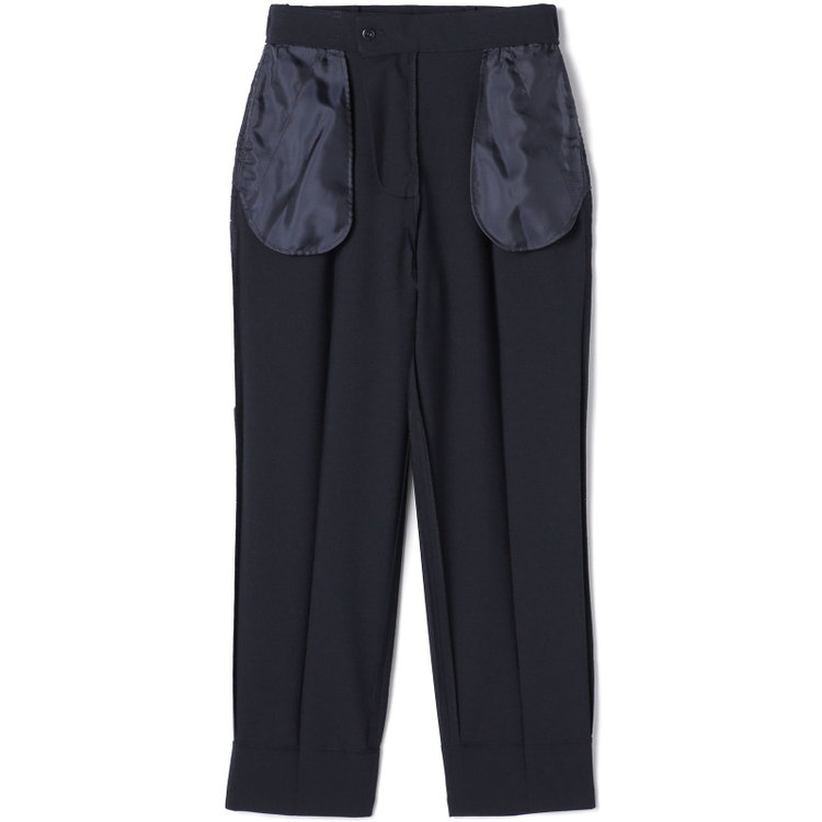 シルバーライン 【RELAX TAPERED】【春夏】1釦テーパードパンツスーツ/ネイビー/ウエストシャーリング/ウォッシャブル/4S SUSTAINABILITY&ECOLOGY FABRIC/※パンツ裾上げ済仕様 紺中間