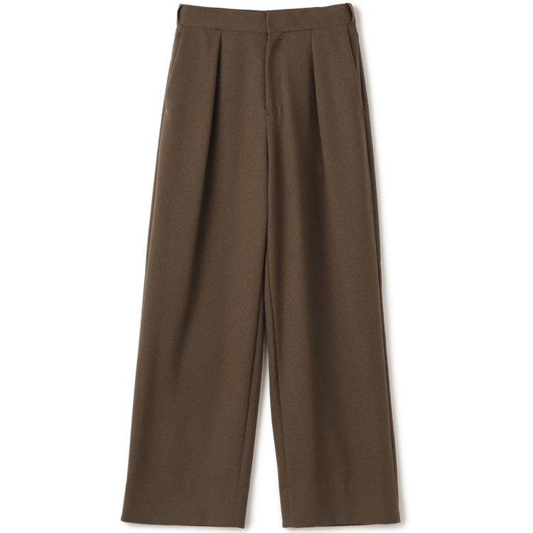 シルバーライン 【発送在庫あり】【SL】【秋冬】ワイドストレートパンツ/ブラウン/ウエストムーブメント/ウォッシャブル/※パンツ裾上げ済仕様 茶中間