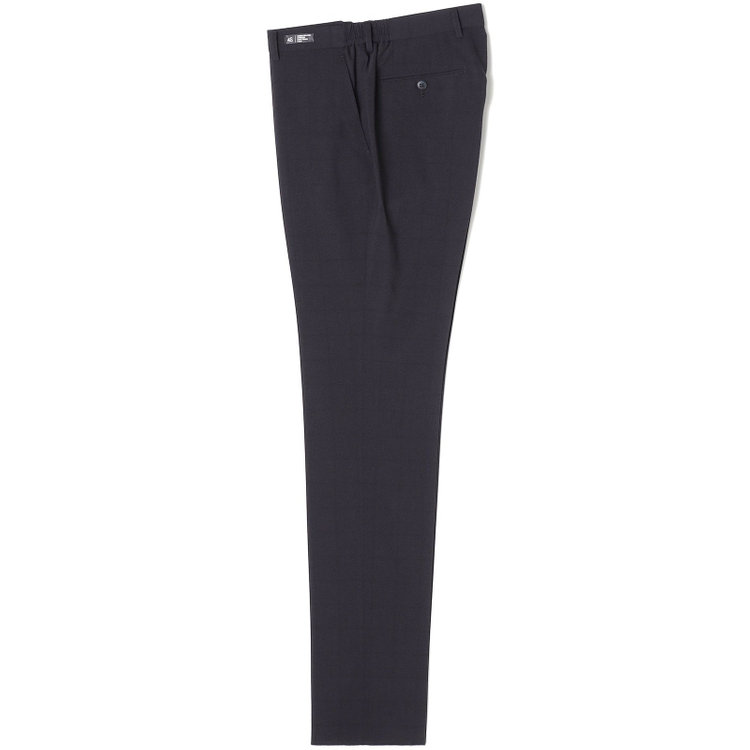ブラックライン 【SLIM TAPERED】【春夏】0タックテーパードパンツ/ブラック×ウィンドペン/ウエストシャーリング/4S SUSTAINABILITY&ECOLOGY FABRIC「ウォッシャブル」「ストレッチ」/※裾上げ済仕様 黒