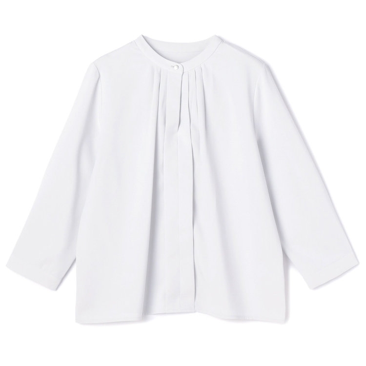 シルバーライン 【SL/7分袖】フロントメタルボタンキーネック/グレー グレー淡色