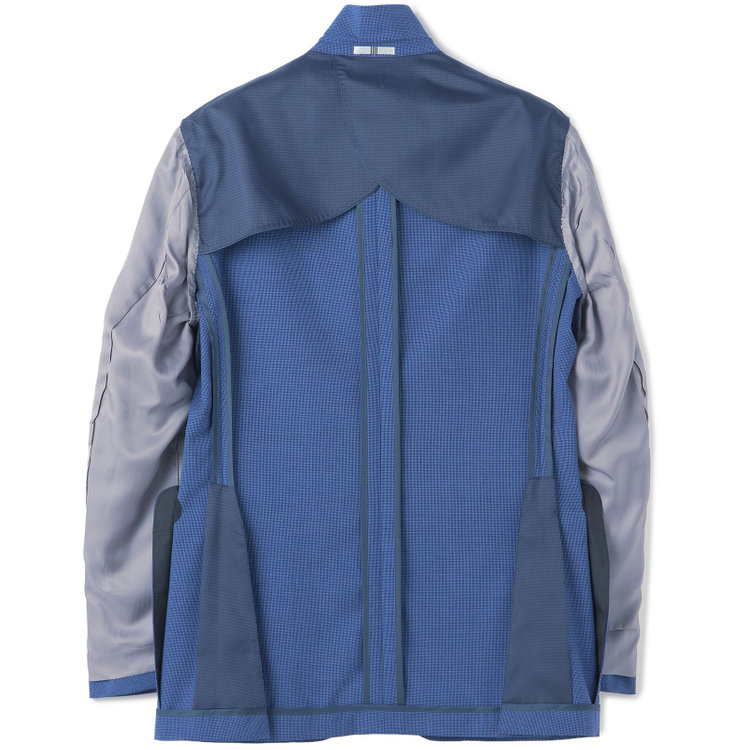 シルバーライン 【CLASSICO TAPERED】【春夏】3釦段返りシングルスーツ 2タック/ネイビー×ハウンドトゥース/ウエストムーブ/DRAGO lanificio in billa fabric made in italy/※裾上げ必要 青中間
