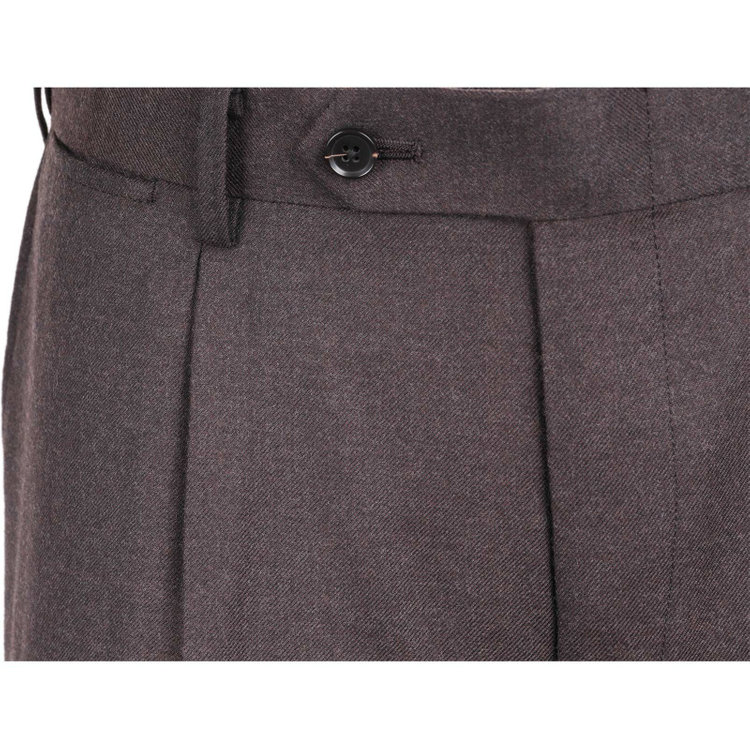 スーツセレクト 【CLASSICO TAPERED】【秋冬】ウールブレンド 1タックテーパードパンツ/ブラウン/ウォッシャブル ブラウン系(茶)