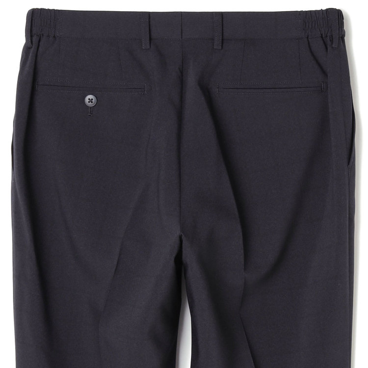 ブラックライン 【SLIM TAPERED】【春夏】0タックテーパードパンツ/ブラック×ウィンドペン/ウエストシャーリング/4S SUSTAINABILITY&ECOLOGY FABRIC「ウォッシャブル」「ストレッチ」/※裾上げ済仕様 黒