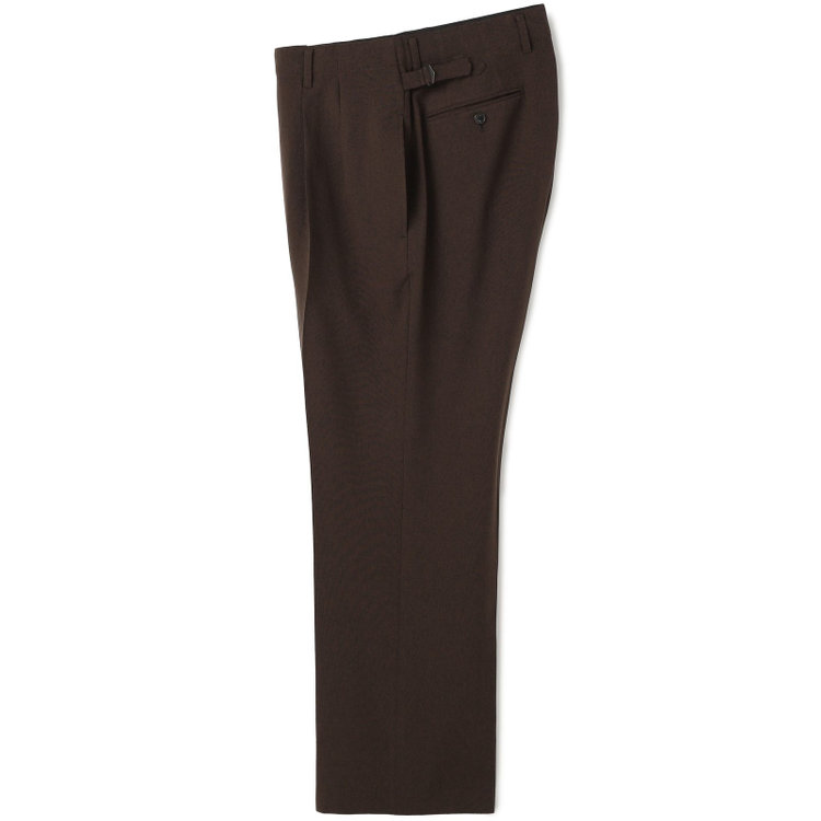 シルバーライン 【RBC】【春夏】2タックパンツ/ブラウン/サイド尾錠/4S SUSTAINABILITY&ECOLOGY FABRIC/※裾上げ必要 茶中間