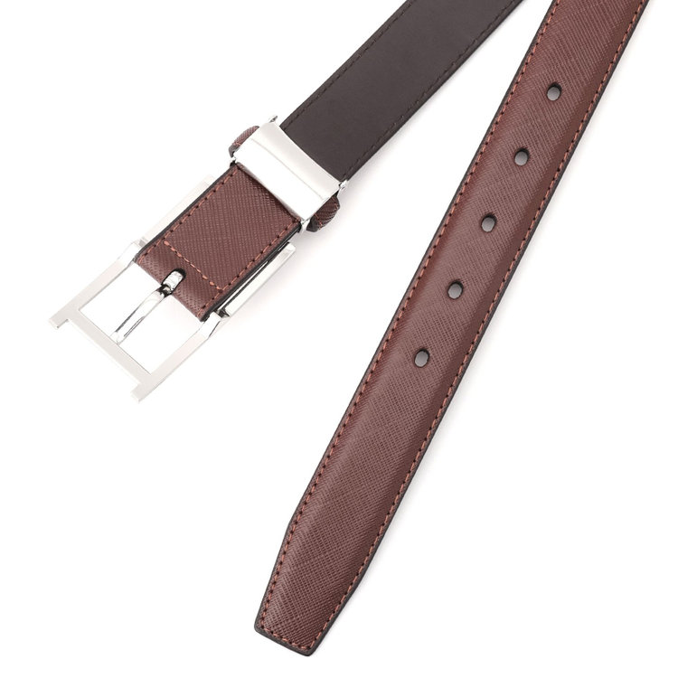 ブラックライン ピンバックルベルト 3.0幅/ブラウン(ウエスト97cmまで対応) 茶中間