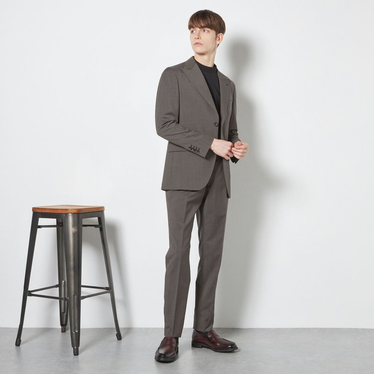 シルバーライン 【CLASSICO TAPERED】【春夏】2釦ピークドラペルスーツ 2タック/ブラウン/MARZOTTO/※裾上げ必要 茶濃色