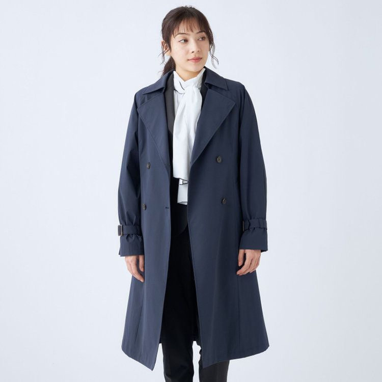 スーツセレクト 【SUIT SELECT×Samantha Thavasa】バックプリーツ トレンチコート/ネイビー 紺中間