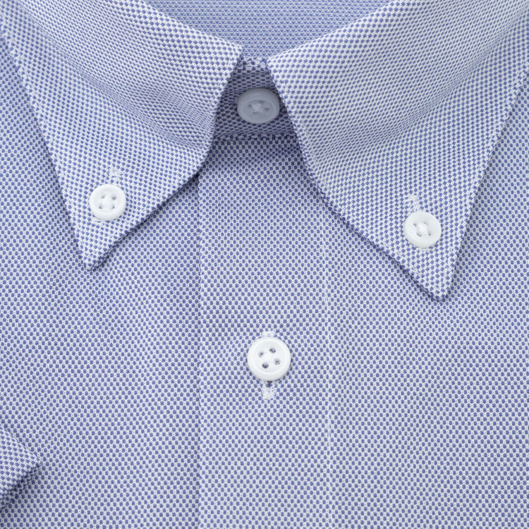 スーツセレクト 【発送在庫あり】【BLACK LINE/半袖】ボタンダウンワイシャツ/ネイビー×ドビー/「4S」スーパーノンアイロン・ストレッチ 紺中間