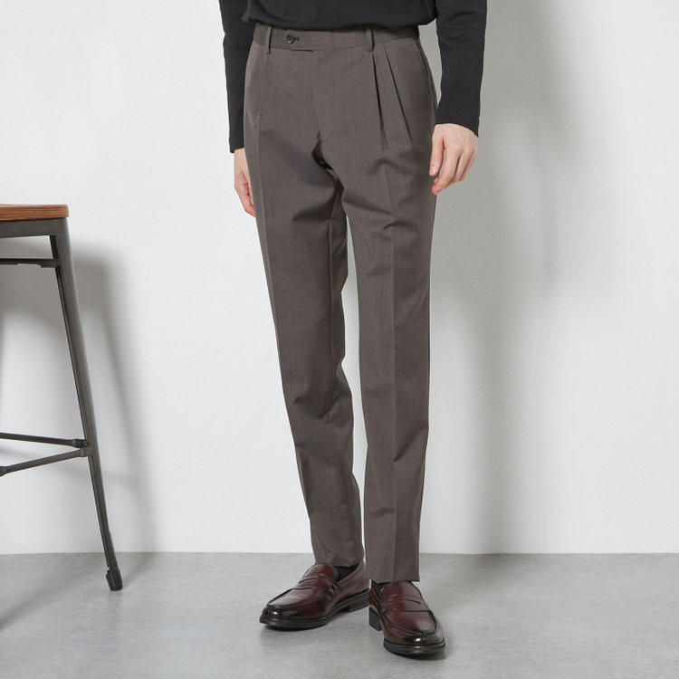 シルバーライン 【CLASSICO TAPERED】【春夏】2釦ピークドラペルスーツ 2タック/ブラウン/MARZOTTO/※裾上げ必要 茶濃色