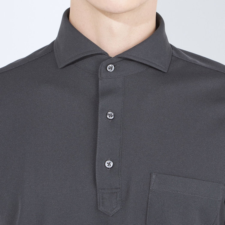 シルバーライン 【発送在庫あり】【WEB限定】【RBC/半袖】カッタウェイビズポロシャツ プルオーバータイプ/ダークグレー/4S グレー中間