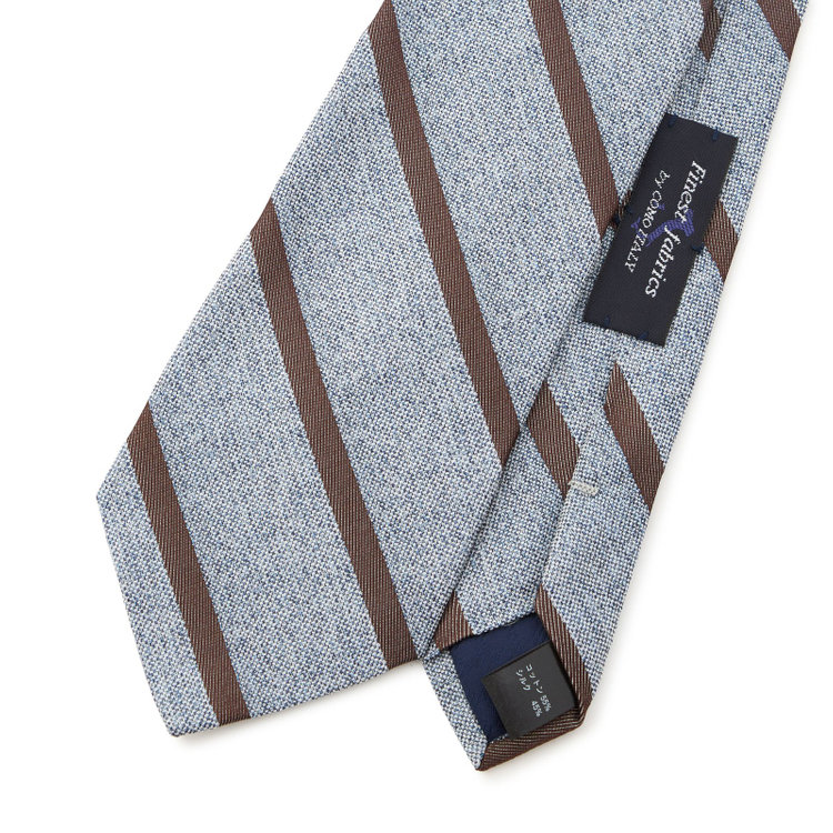 シルバーライン 【SILVER LINE】コットンシルクストライプネクタイ 8.5cm幅/グレーグリーン×ブラウン/Finest fabrics by COMO ITALY その他