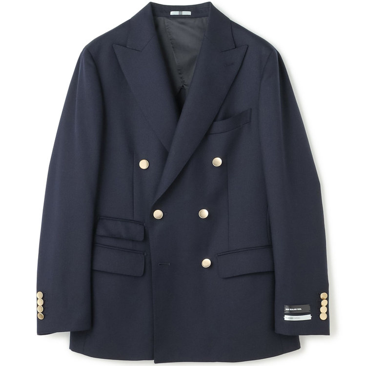 シルバーライン 【CLASSICO TAPERED】【秋冬】ウール6釦2掛けダブルジャケット/ネイビー/チェンジポケット/ゴールド釦/NEW ZEALAND WOOL 紺中間