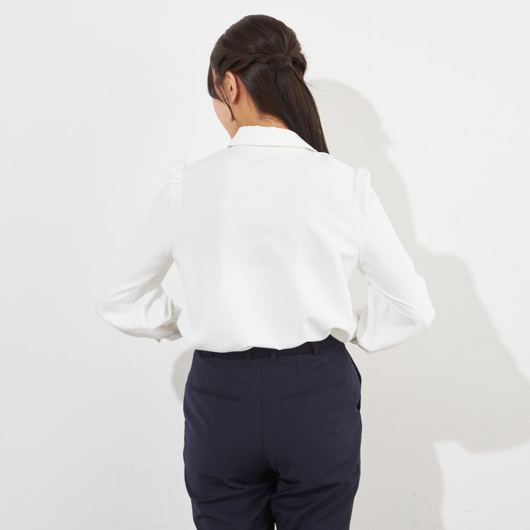 サマンサ 【SUIT SELECT×Samantha Thavasa】【長袖】2WAYフリルタイブラウス/ホワイト 白