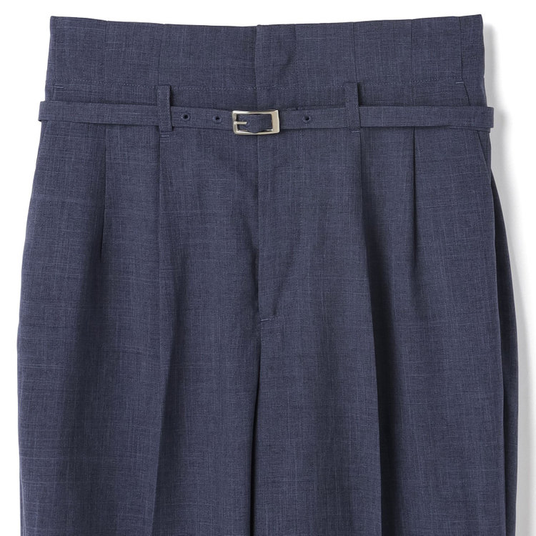 シルバーライン 【RELAX TAPERED】【年間】ノーカラー 2釦1掛けダブル/パンツスーツ/ネイビー/ウエスト内側アジャスター/ウォッシャブル/Naturemier/※パンツ裾上げ済仕様 紺中間