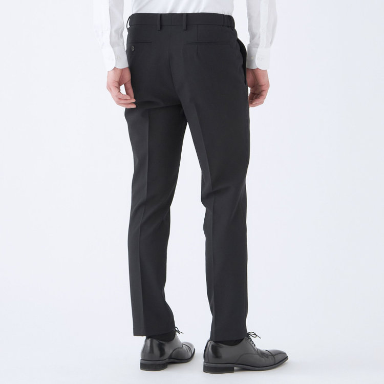 スーツセレクト 【WEB限定/OUTLET】【RBC】【春夏】コーディネートパンツ付き/ワイドラペル2釦シングルスーツ 1タック/ブラック×シアサッカー+グレーブラウンパンツ/ウエストシャーリング/ウォッシャブル/※パンツ裾上げ済仕様 ブラック系(黒)