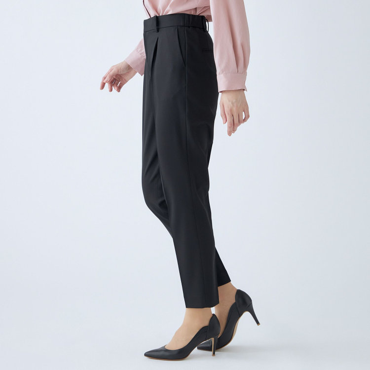 シルバーライン 【SL】【年間】テーパードパンツ/ブラック/ウォッシャブル/裾上げ済み仕様 黒