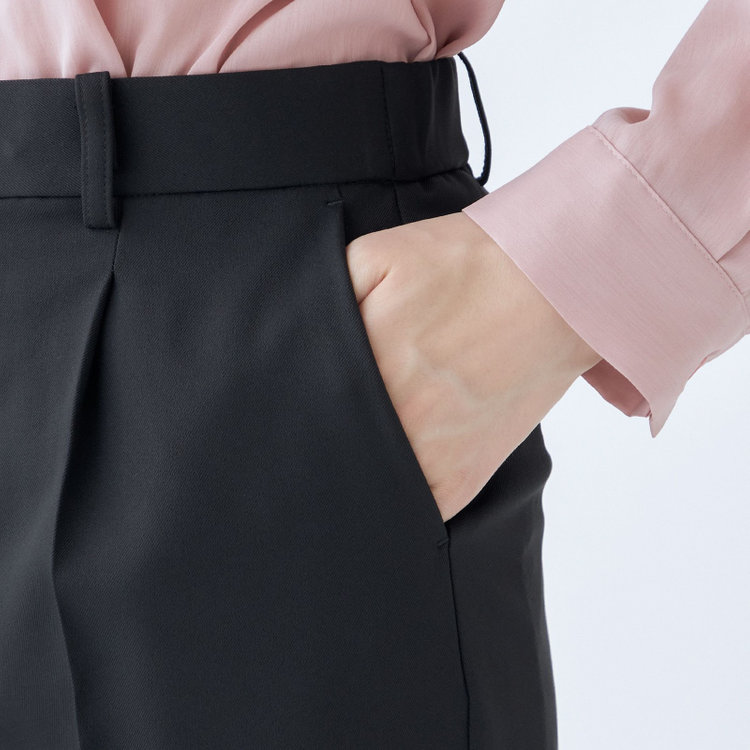 シルバーライン 【SL】【年間】テーパードパンツ/ブラック/ウォッシャブル/裾上げ済み仕様 黒