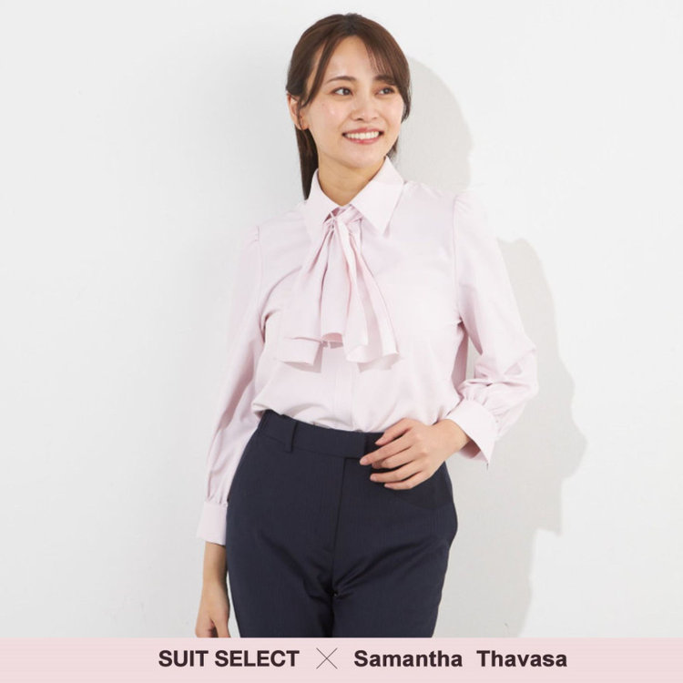 サマンサ 【SUIT SELECT×Samantha Thavasa】【長袖】2WAYボウタイブラウス/ピンク 赤淡色
