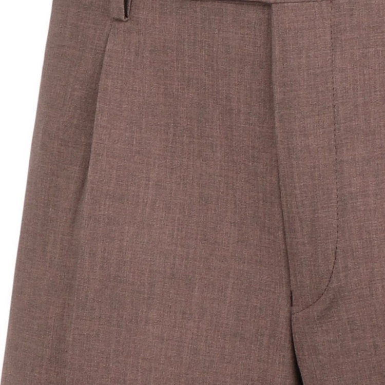 スーツセレクト 【CLASSICO TAPERED】【春夏】1タックテーパードパンツ/ブラウン×ソリッド/ウエストムーブ/ウォッシャブル/裾上げ済仕様/4S SUSTAINABILITY&ECOLOGY FABRIC ブラウン系(茶)