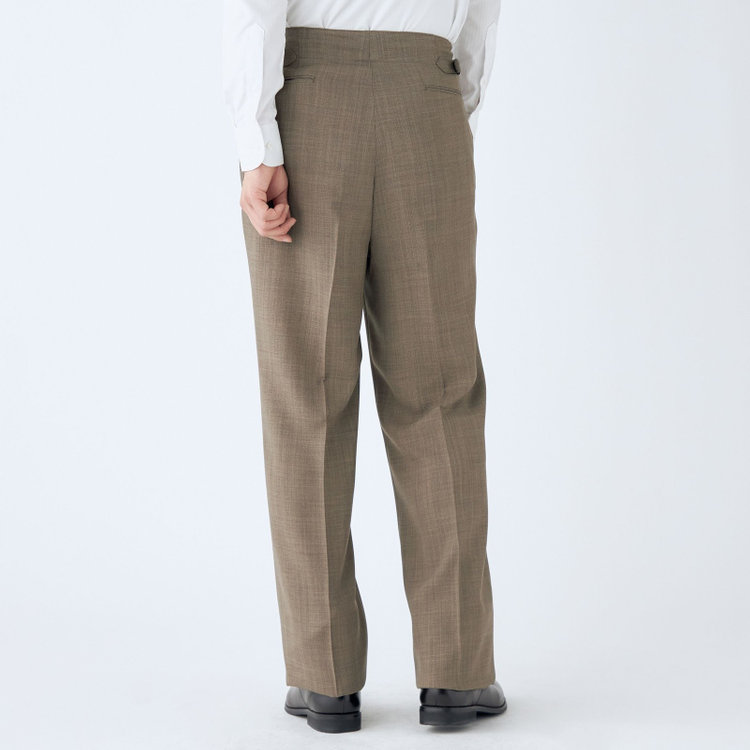 ブラックライン 【発送在庫あり】【RBC】【春夏】2タックワイドパンツ/カーキ/サイド尾錠/4S SUSTAINABILITY&ECOLOGY FABRIC/※裾上げ必要 黄淡色