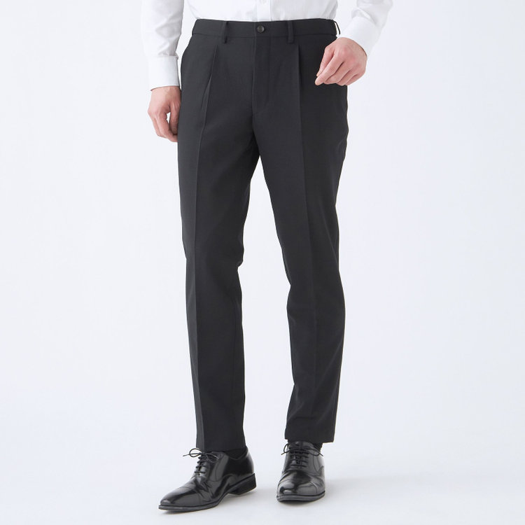 スーツセレクト 【WEB限定/OUTLET】【RBC】【春夏】コーディネートパンツ付き/ワイドラペル2釦シングルスーツ 1タック/ブラック×シアサッカー+グレーブラウンパンツ/ウエストシャーリング/ウォッシャブル/※パンツ裾上げ済仕様 ブラック系(黒)