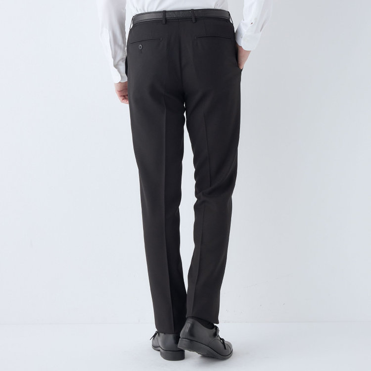 ブラックライン 【SLIM TAPERED】【春夏】0タックテーパードパンツ/ブラック/4S/※裾上げ済仕様 黒