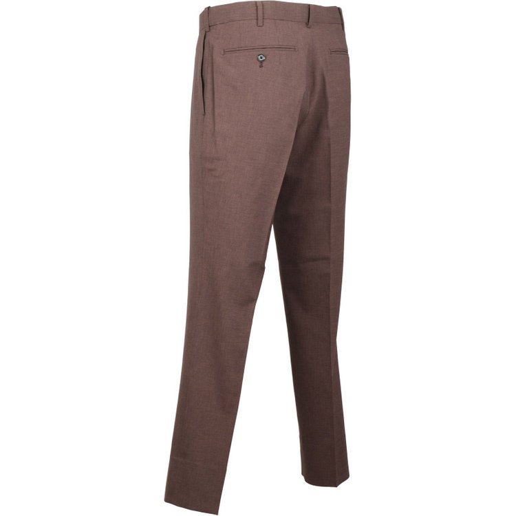 スーツセレクト 【CLASSICO TAPERED】【春夏】1タックテーパードパンツ/ブラウン×ソリッド/ウエストムーブ/ウォッシャブル/裾上げ済仕様/4S SUSTAINABILITY&ECOLOGY FABRIC ブラウン系(茶)