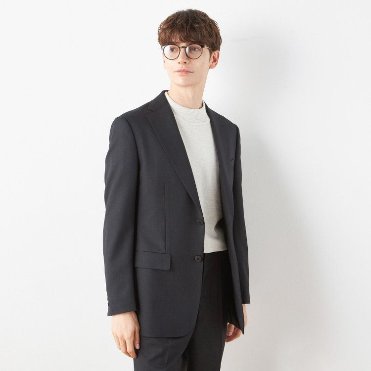 ソノタ 【BLACK LINE】2釦シングルジャケット/ダークグレー/NEW ZEALAND WOOL MIX グレー濃色