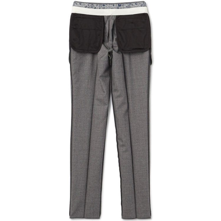 シルバーライン 【CLASSICO TAPERED】【秋冬】ウール 1タックテーパードパンツ/グレー×ソリッド/ウエストムーブ/※裾上げ必要 グレー淡色