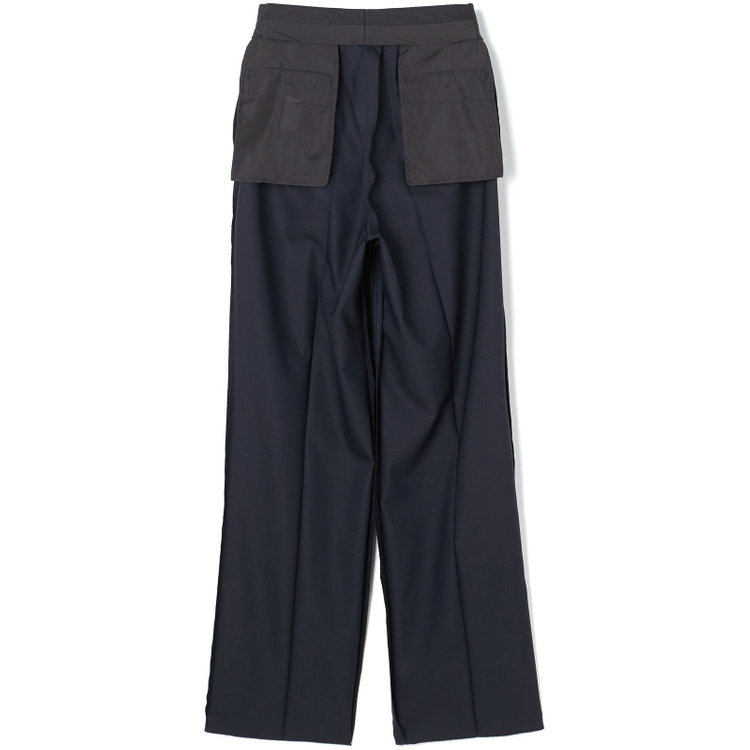ソノタ 【BLACK LINE】【春夏】ワイドパンツスーツ ワイドパンツ セットアップ / ネイビー / ウエストアジャスト付 ※裾直し必要 紺中間