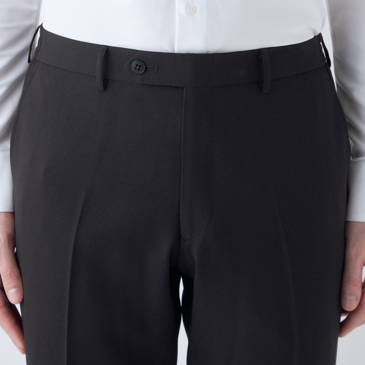 ブラックライン 【SLIM TAPERED】【春夏】0タックテーパードパンツ/ブラック/4S/※裾上げ済仕様 黒