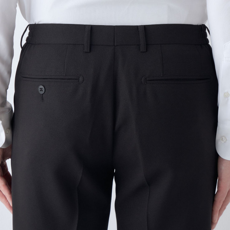 ブラックライン 【SLIM TAPERED】【春夏】0タックテーパードパンツ/ブラック/4S/※裾上げ済仕様 黒