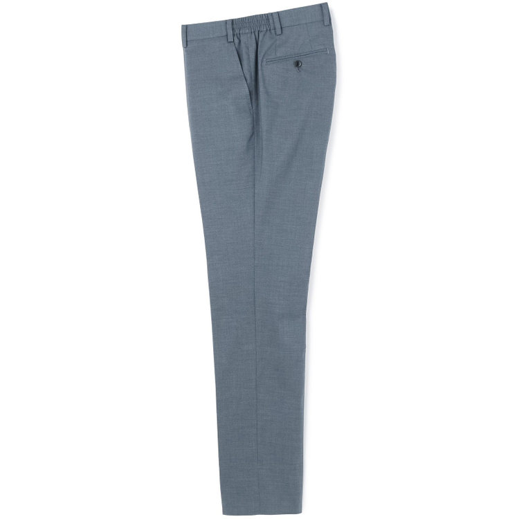 ブラックライン 【SLIM TAPERED_2】【春夏】2釦シングルスーツ 0タック/ブルー/ウエストシャーリング/4S SUSTAINABILITY&ECOLOGY FABRIC/ウォッシャブル/※パンツ裾上げ済仕様 緑中間