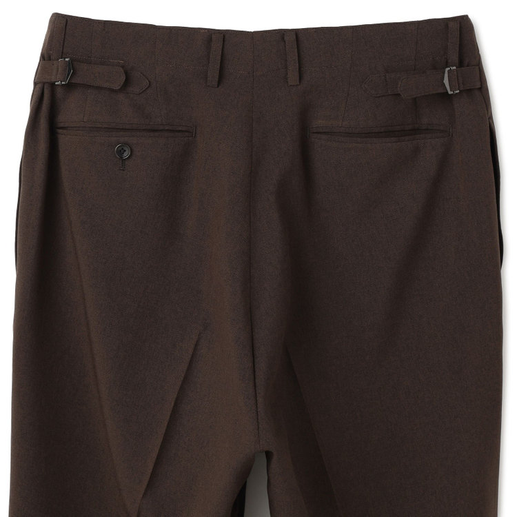 シルバーライン 【RBC】【春夏】2タックパンツ/ブラウン/サイド尾錠/4S SUSTAINABILITY&ECOLOGY FABRIC/※裾上げ必要 茶中間