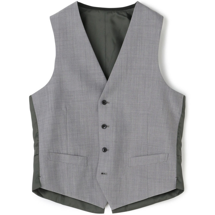 ブラックライン 【BLACK LINE】【年間】リバーシブルジレ(ベスト)/ブラック×ソリッド＆グレー×ソリッド グレー中間