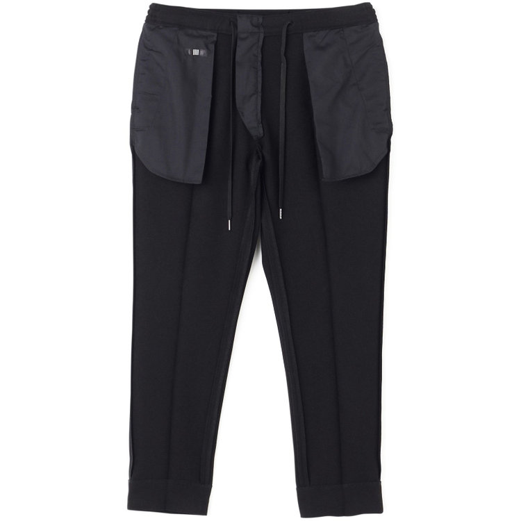 ソノタ 【BLACK LINE】【秋冬】ドローコード0タックパンツ/ブラック/ウエストシャーリング仕様/※裾上げ済み仕様 黒