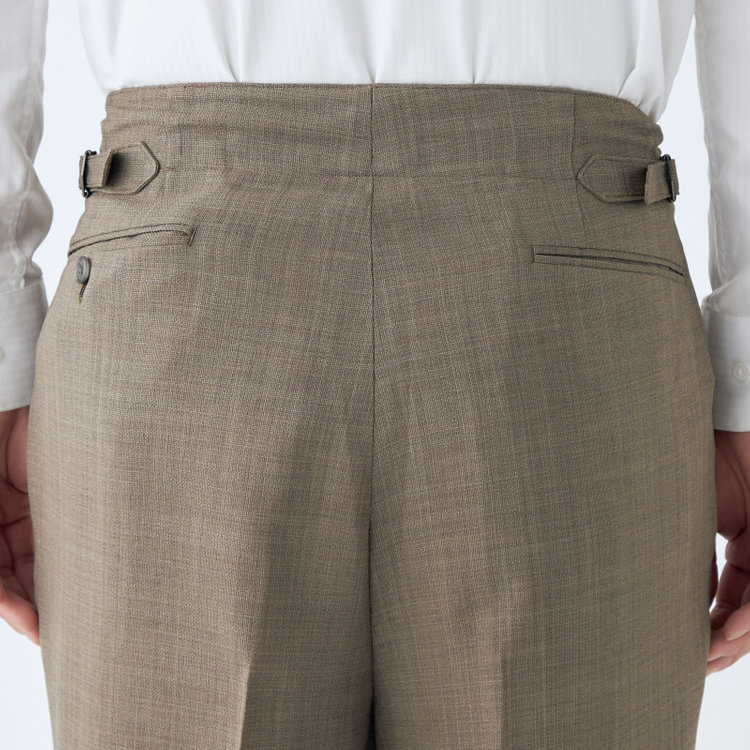 ブラックライン 【発送在庫あり】【RBC】【春夏】2タックワイドパンツ/カーキ/サイド尾錠/4S SUSTAINABILITY&ECOLOGY FABRIC/※裾上げ必要 黄淡色