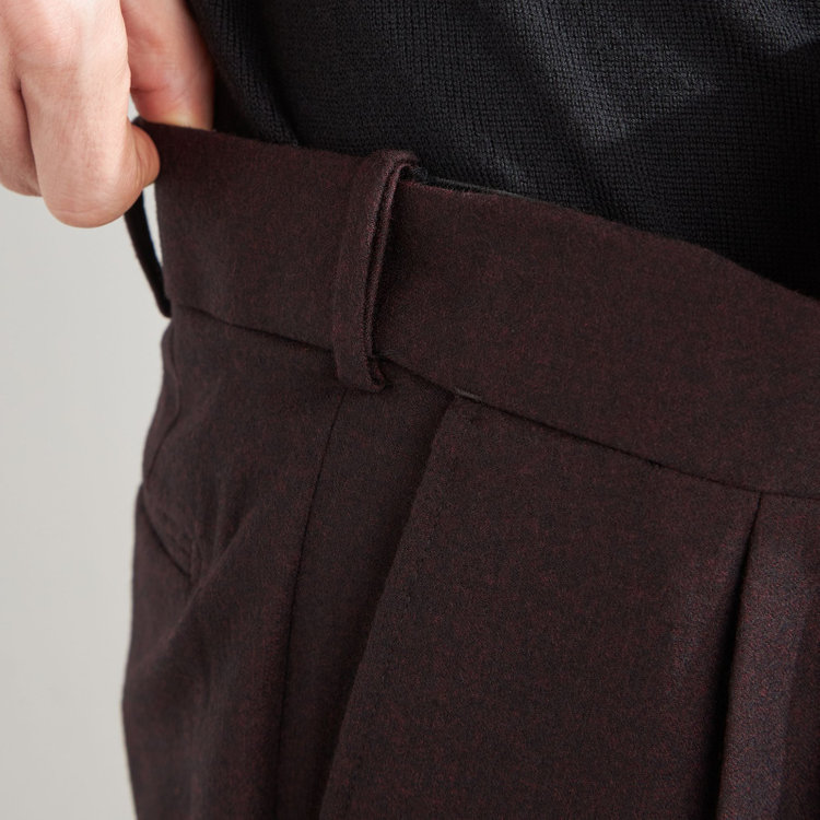 シルバーライン 【発送在庫あり】 【CLASSICO TAPERED】【秋冬】6釦2掛けダブルスーツ 2タック/ダークワイン/MARZOTTO/※裾上げ必要 赤濃色