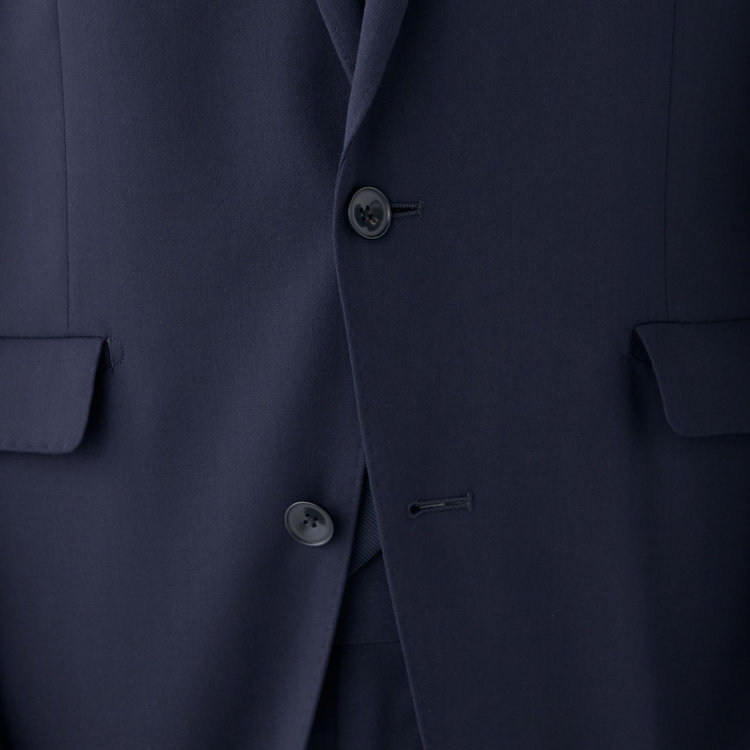 ブラックライン 【KSW】【年間】2釦シングルスーツ 0タック/ネイビー/ウエストシャーリング/ウォッシャブル/MOVING STRETCH/※裾上げ必要 紺中間