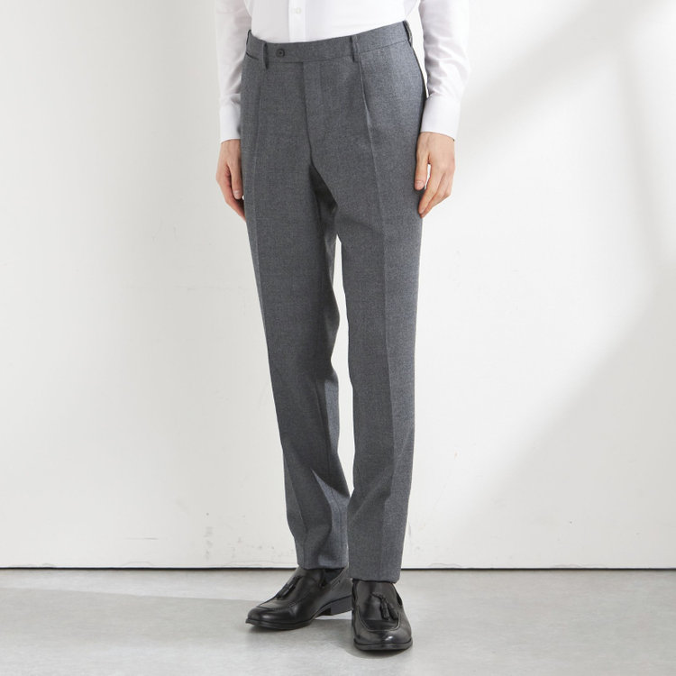シルバーライン 【CLASSICO TAPERED】【秋冬】ウール 1タックテーパードパンツ/グレー/ウエストムーブ/※裾上げ必要 グレー中間
