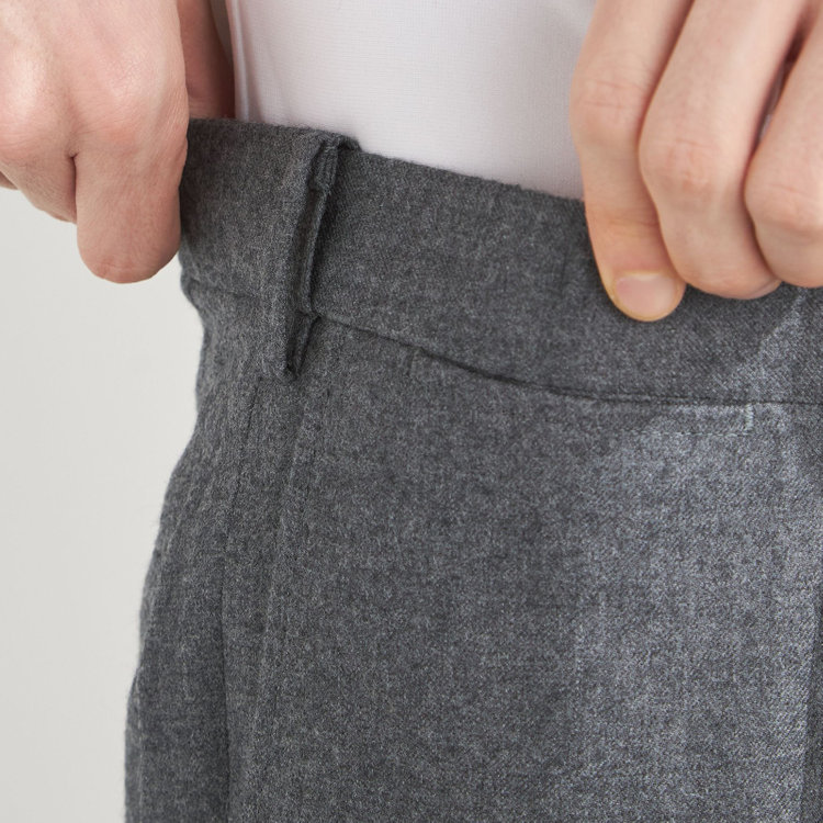 シルバーライン 【CLASSICO TAPERED】【秋冬】ウール 1タックテーパードパンツ/グレー/ウエストムーブ/※裾上げ必要 グレー中間
