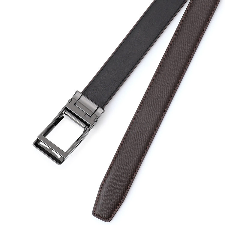 シルバーライン 【フリーアジャスト仕様/5mm間隔/32段階】バックルベルト 2.9cm幅/ブラウン(ウエスト94cmまで対応) 茶濃色