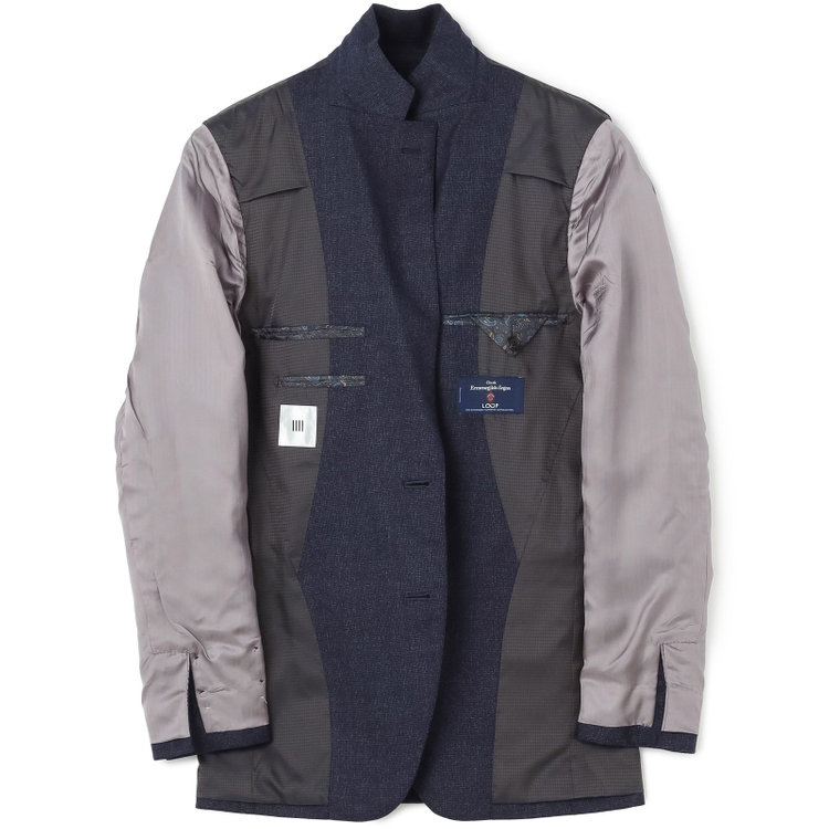 シルバーライン 【発送在庫あり】【CLASSICO TAPERED】【秋冬】2釦シングルスーツ 1タック/ネイビー/Ermenegildo Zegna LOOP woven in italy/※裾上げ必要 青濃色