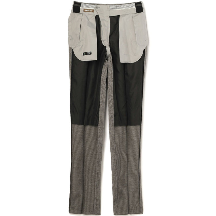 シルバーライン 【5DAYS CLOSET】【RBC】【春夏】1タックテーパードパンツ/グレー×ハウンドトゥース/ウエストムーブ仕様/4S SUSTAINABILITY&ECOLOGY FABRIC/※裾上げ必要 グレー中間