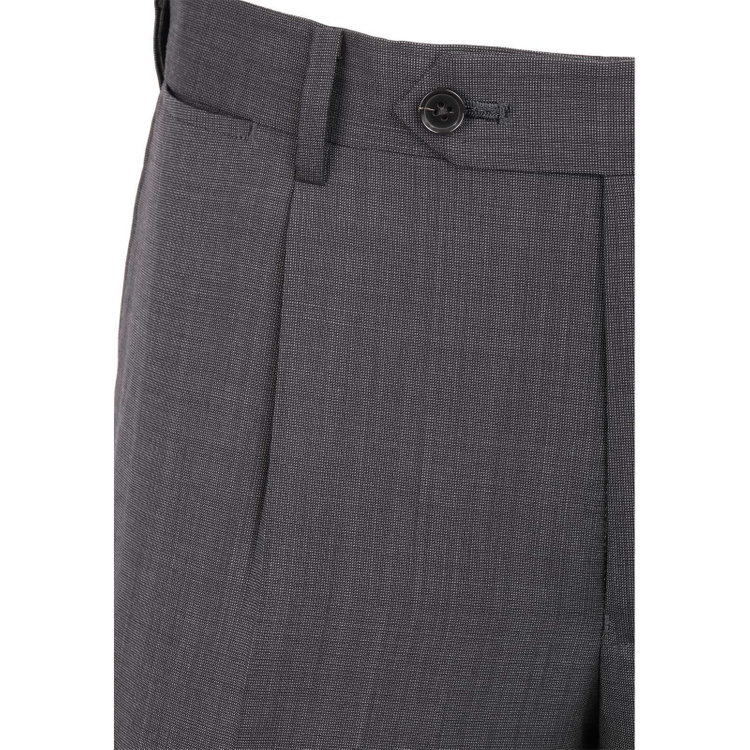 スーツセレクト 【CLASSICO TAPERED】【春夏】ウール 1タックテーパードパンツ/グレー×ソリッド/ウエストムーブ/ウォッシャブル/※裾上げ必要 グレー系(灰)