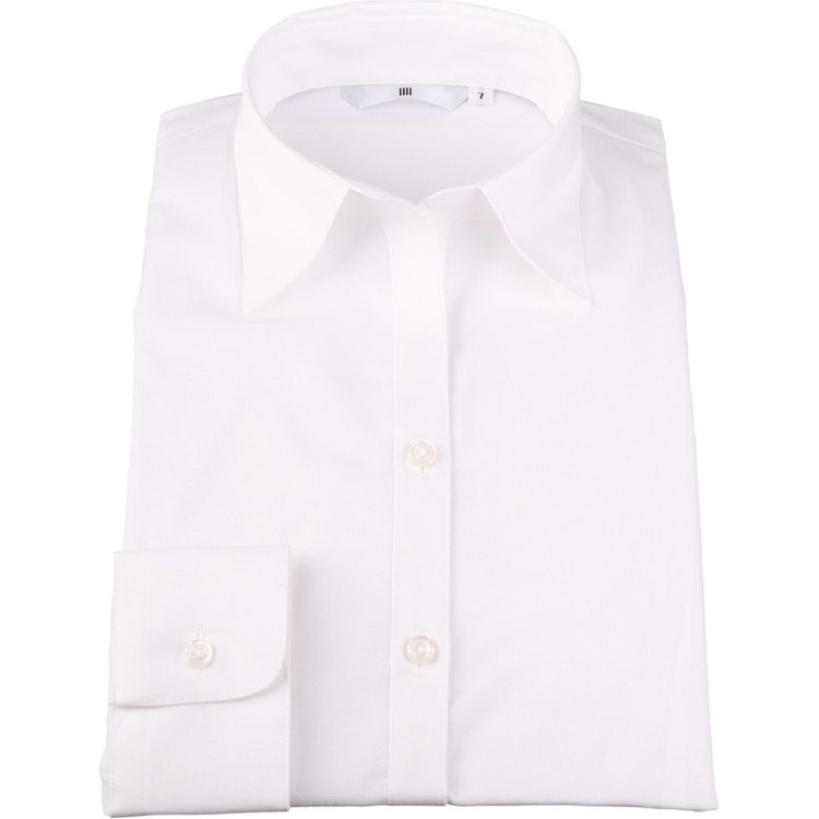 シルバーライン 【SL/長袖】スキッパーブラウス/ホワイト×ソリッド/Cosme Release 白