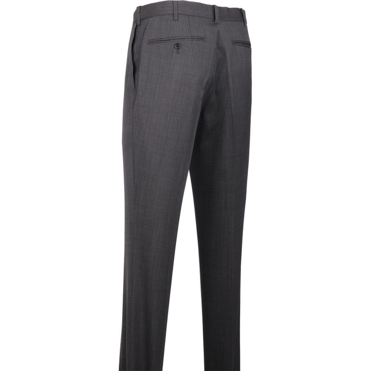 スーツセレクト 【CLASSICO TAPERED】【春夏】ウール 1タックテーパードパンツ/グレー×ソリッド/ウエストムーブ/ウォッシャブル/※裾上げ必要 グレー系(灰)