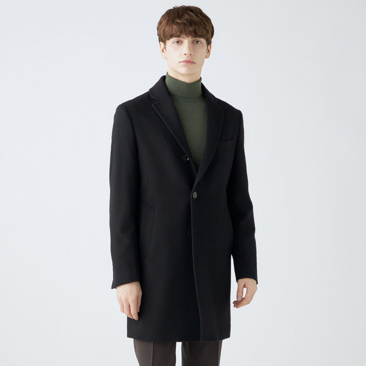 ブラックライン 【BL】ウールチェスターコート/ブラック×ソリッド/NEW ZEALAND WOOL LIMITED EDITION 黒