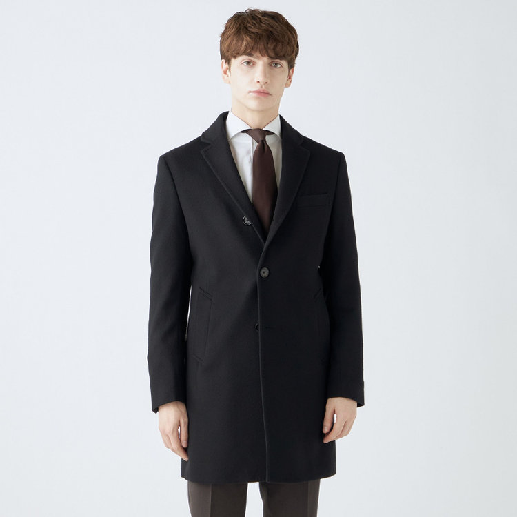 ブラックライン 【BL】ウールチェスターコート/ブラック×ソリッド/NEW ZEALAND WOOL LIMITED EDITION 黒